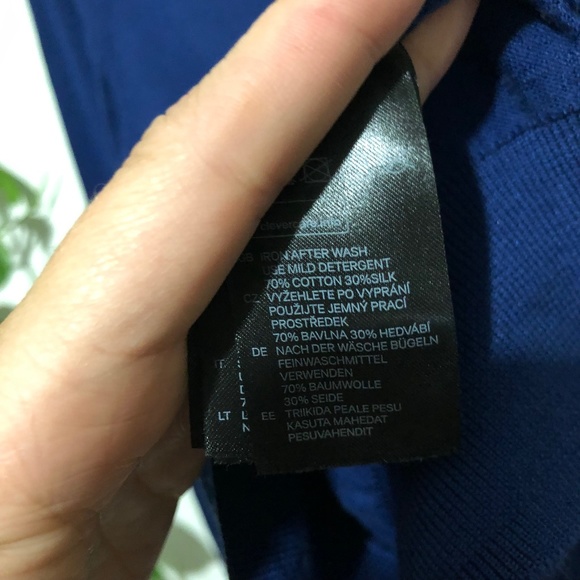 H&M Silk Blend Royal Blue Varsity Jacket Cardigan - Picture 3 of 4